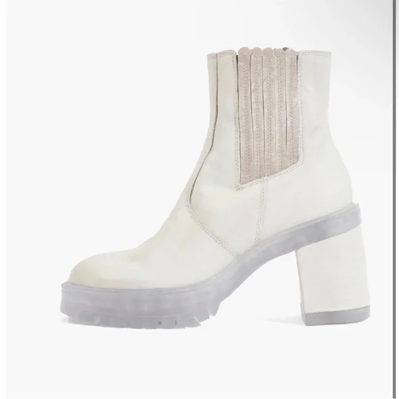 FREE People James Chelsea Boot Leather Ice platform chunky 39.5 US 9 NEW